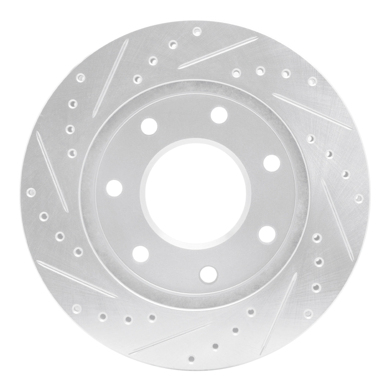 Ford F-150 Brake Rotor (1) - Front Right - R1 Concepts - Drilled & Slotted - Silver - `97-`04